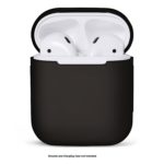 כיסוי סיליקון לאיירפודס Airpods שחור עם תופסן