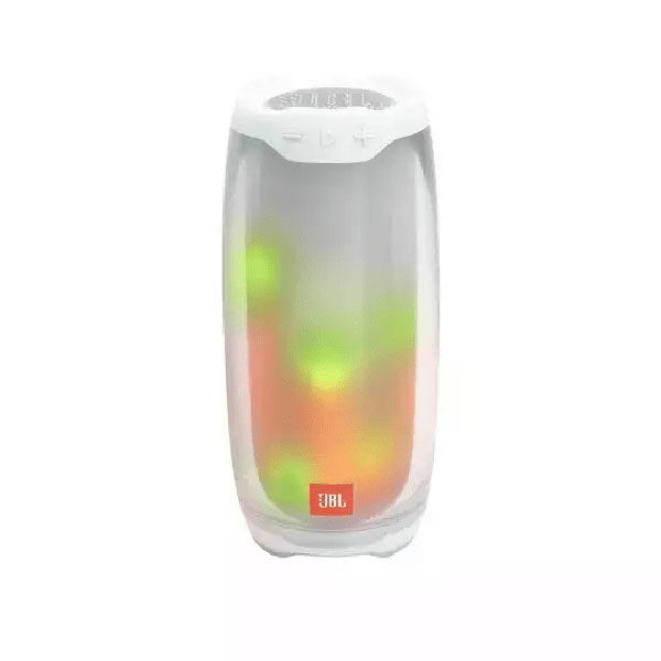 רמקול JBL Pulse 4 לבן בלוטות' עם אורות לד מובנים