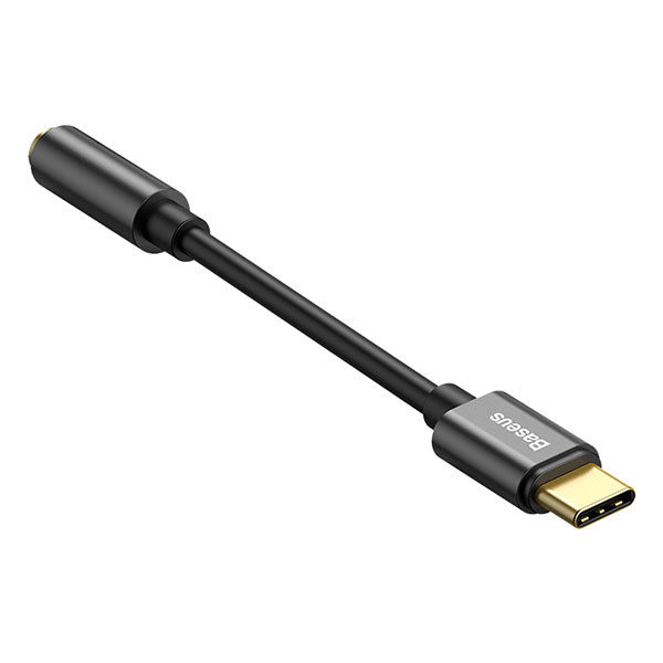 מתאם אוזניות ומוזיקה מ-USB-C לחיבור 3.5 מ"מ Baseus שחור