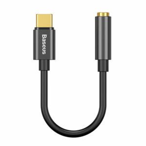 מתאם אוזניות ומוזיקה מ-USB-C לחיבור 3.5 מ"מ Baseus שחור