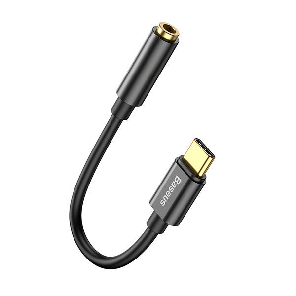 מתאם אוזניות ומוזיקה מ-USB-C לחיבור 3.5 מ"מ Baseus שחור