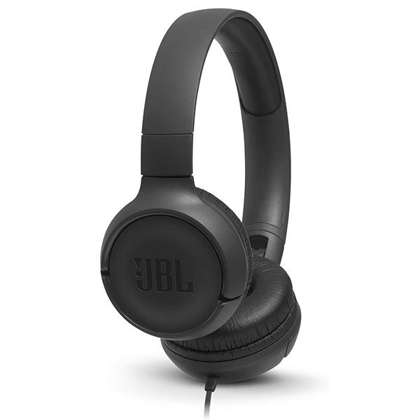 אוזניות JBL Tune 500 עם מיקרופון מובנה וצליל נקי שחור