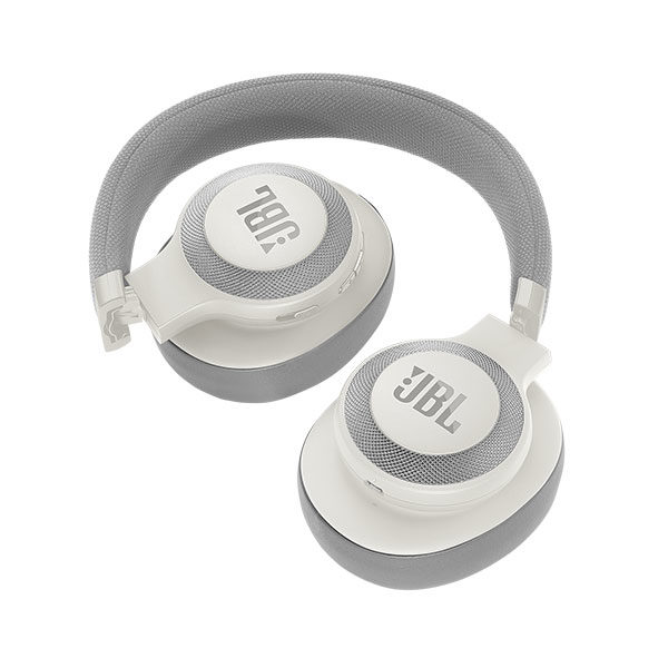 אוזניות JBL E65BTNC קשת אלחוטיות עם בס עוצמתי וסינון רעשים לבן