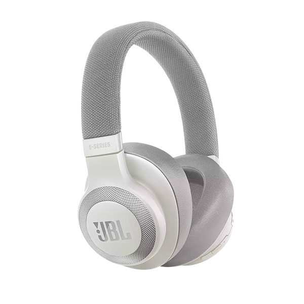 אוזניות JBL E65BTNC קשת אלחוטיות עם בס עוצמתי וסינון רעשים לבן