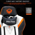 כסא גיימינג שחור לבן כתום מתכוונן MeeTion Gaming Chair CHR15