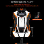 כסא גיימינג שחור לבן כתום מתכוונן MeeTion Gaming Chair CHR15