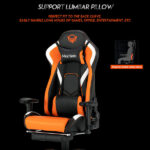 מושב גיימינג שחור כתום מקצועי עם הדום MeeTion Gaming Chair CHR22