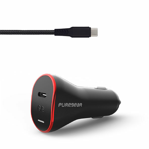 מטען מהיר לרכב עם כבל USB-C בהספק 18 וואט PureGear