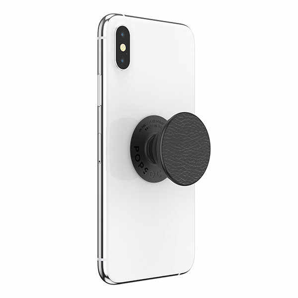 פופסוקט תופסן לסמארטפון עור דמוי PopSocket Pebbled Vegan Leather Black