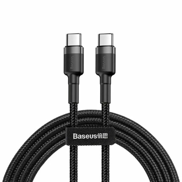 כבל טעינה מחוזק USB Type-C ל-USB Type-C תומך טעינה מהירה Baseus