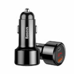 מטען מהיר לרכב לשני מכשירים בהספק 45 וואט Baseus Car Charger