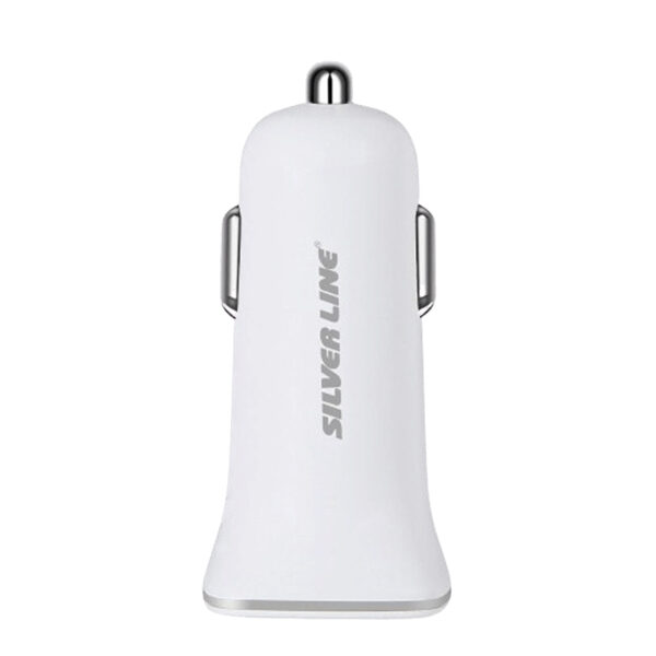 ראש מטען לרכב עם 2 יציאות Silver Line Car Charger