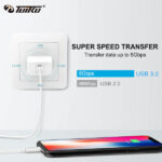 כבל לאייפון USB Type C ל-Lightning באורך 1 מטר Toiko