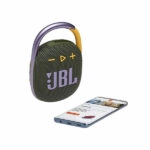 רמקול JBL Clip 4 ירוק עם תופסן משודרג וסאונד חזק