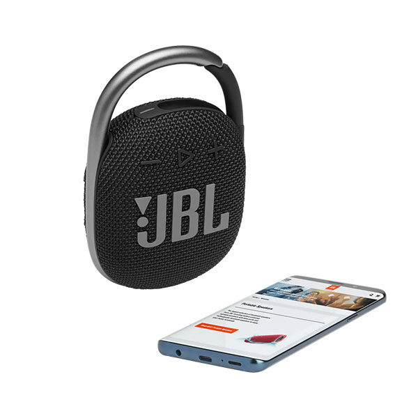 רמקול JBL Clip 4 שחור עם תופסן משודרג וסאונד חזק