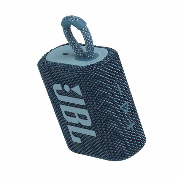 רמקול JBL GO 3 כחול עם מבנה קומפקטי וסאונד עוצמתי יבואן רשמי