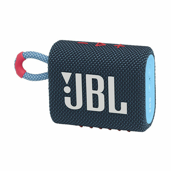 רמקול JBL GO 3 כחול ורוד עם מבנה קומפקטי וסאונד עוצמתי יבואן רשמי