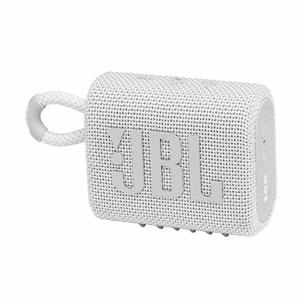 רמקול JBL GO 3 לבן עם מבנה קומפקטי וסאונד עוצמתי יבואן רשמי