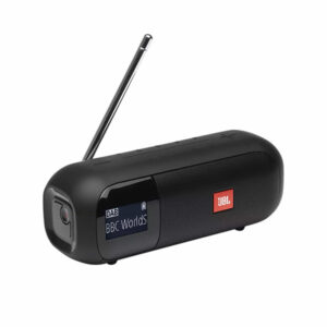 רמקול רדיו JBL Tuner 2 שחור עם מבנה קומפקטי וסאונד צלול