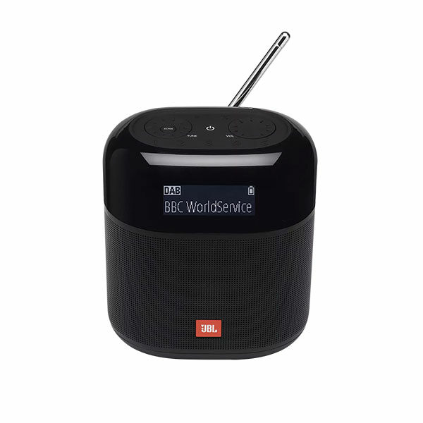 רמקול רדיו JBL Tuner XL שחור עם סאונד עוצמתי ומסך מובנה