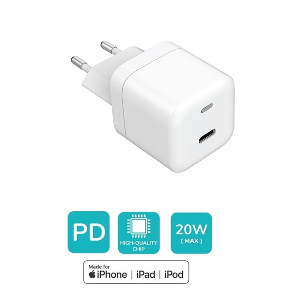 ראש מטען מהיר 20 וואט עם יציאת USB-C קומפקטי במיוחד Neatogo