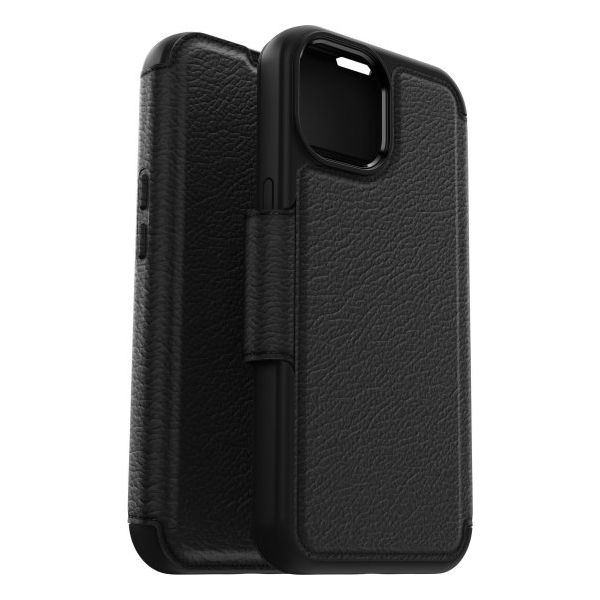 כיסוי ארנק לאייפון 13 Otterbox Strada עור שחור הכיסוי החזק בעולם