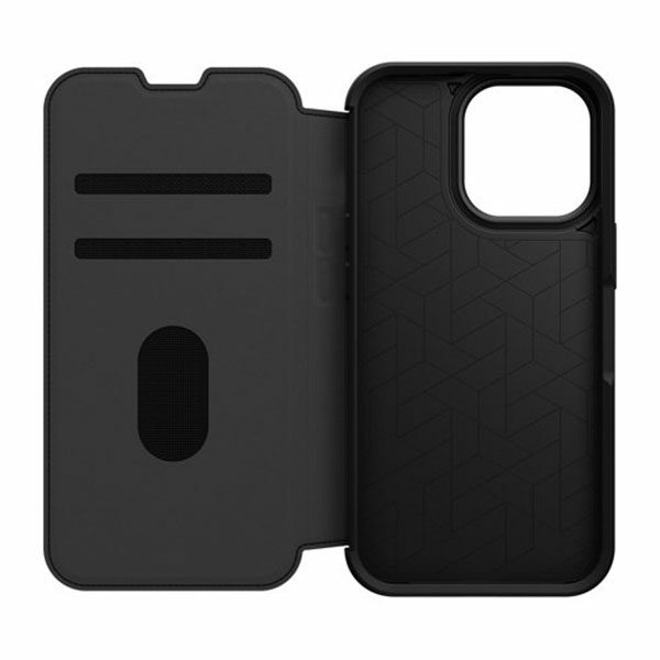 כיסוי ארנק לאייפון 13 פרו Otterbox Strada עור שחור הכיסוי החזק בעולם