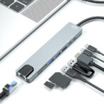 מפצל 8 ב-1 מ-USB-C ל-8 יציאות שונות XO-HUB005 אפור