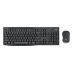 מקלדת ועכבר אלחוטיים למחשב לחיצה שקטה Logitech MK295 שחור