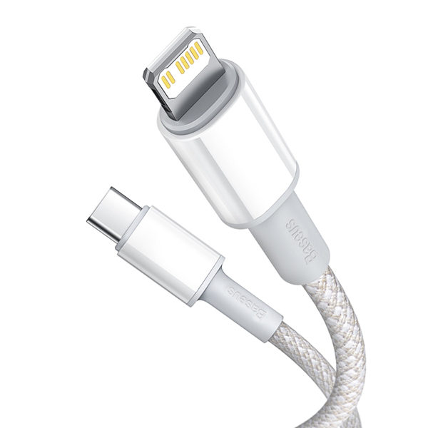 כבל לאייפון USB-C באורך מטר 20 וואט שזור ועמיד כסוף Baseus