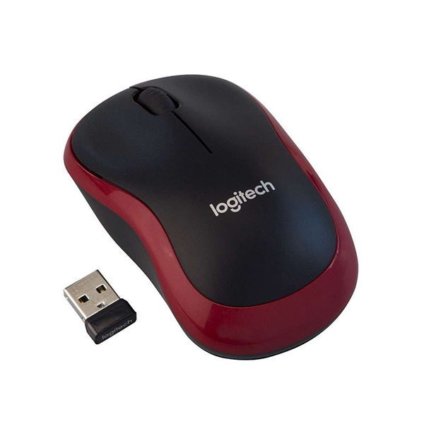 עכבר אלחוטי למחשב Logitech M185 עם חיי סוללה ארוכים שחור בורדו