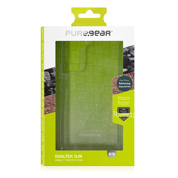 כיסוי לגלקסי S22 פלוס DualTek Slim שקוף נצנצים חזק ועמיד PureGear