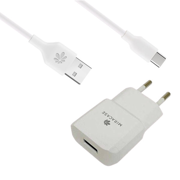 מטען קיר עם כבל USB-C איכותי Miracase MWCS240 לבן