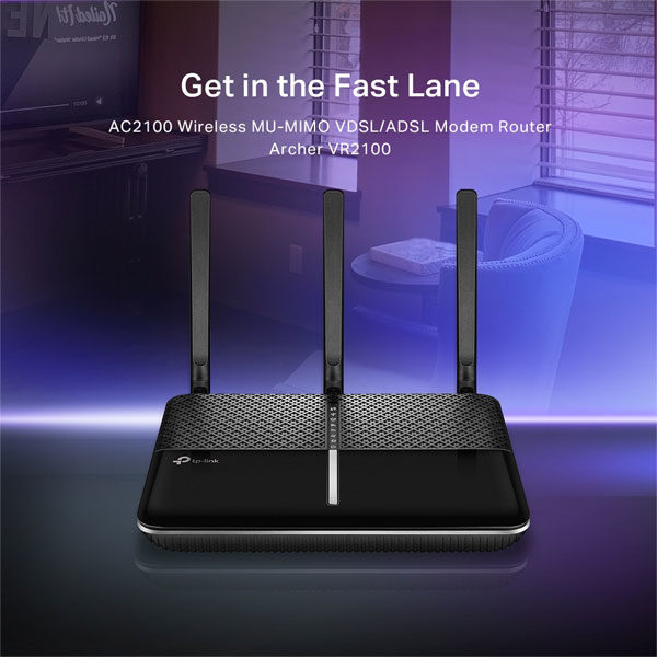 מודם ראוטר אלחוטי לבית תומך 2100Mbps שחור TP-Link AC2100