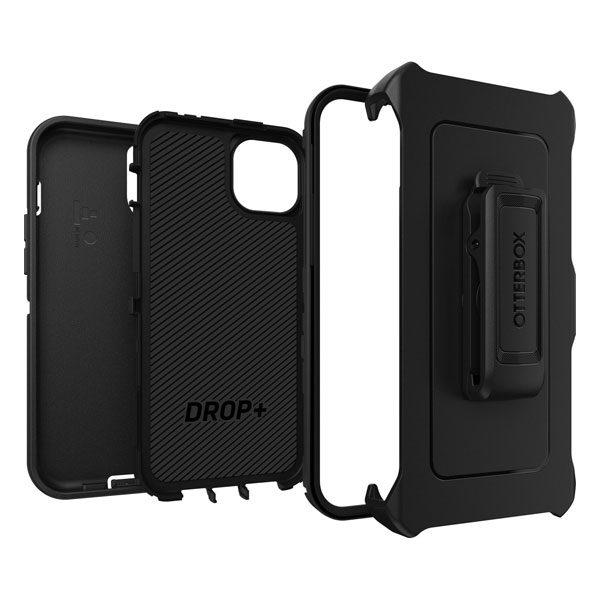 כיסוי לאייפון 14 פלוס Otterbox Defender שחור עם קליפס חזק ועמיד במיוחד