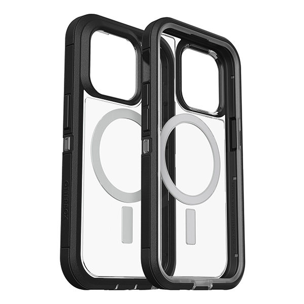 כיסוי חזק לאייפון 14 פרו שקוף שחור OtterBox Defender XT תומך MagSafe