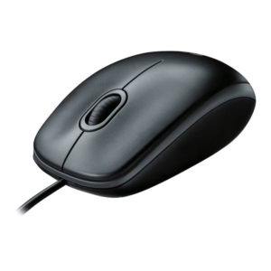 עכבר חוטי שחור Logitech B100 מבנה קומפקטי