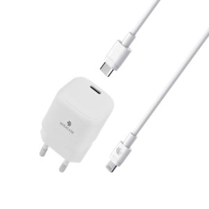 מטען בית מהיר מאושר אפל 20W עם כבל USB-C ל-Lightning באורך 1.2 מטר Miracase