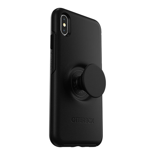 כיסוי לאייפון XS Max שחור עם תופסן Otterbox Symmetry PopSocket