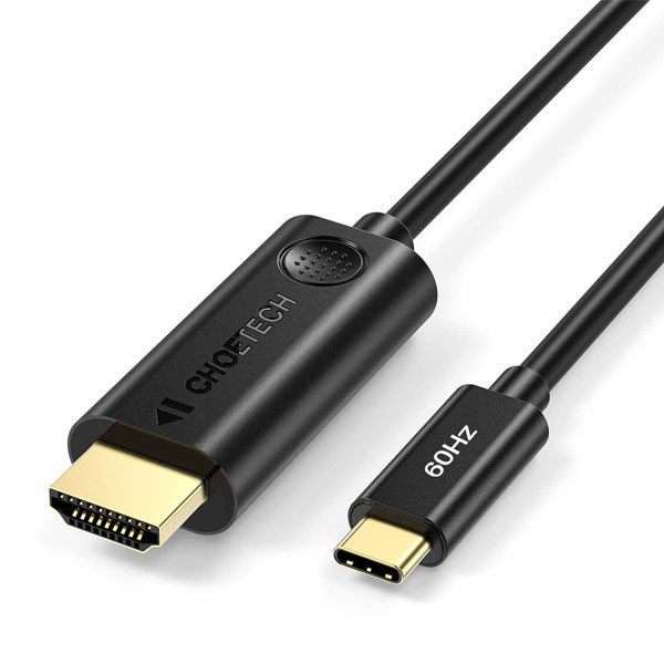 כבל USB-C ל-HDMI זכר Choetech שחור 60Hz 4K