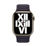 רצועת עור לשעון אפל 41 מ"מ מקורית דיו כהה Apple Watch Leather Link M/L