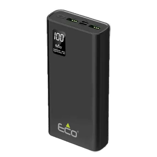 סוללת גיבוי ניידת 20,000mAh עם צג דיגיטלי Eco 650 שחור