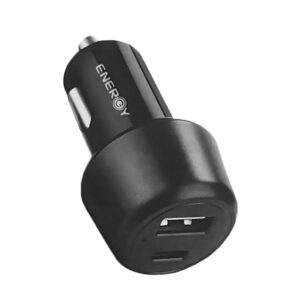 מטען מהיר לרכב עם כבל USB-C בהספק כולל של 36 וואט 2 יציאות Energy