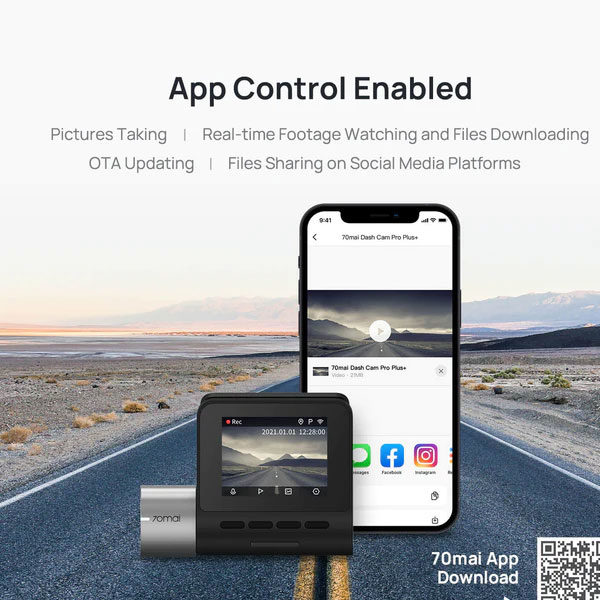 מצלמה לרכב 24/7 קדמית Xiaomi 70mai Dash Cam Pro Plus