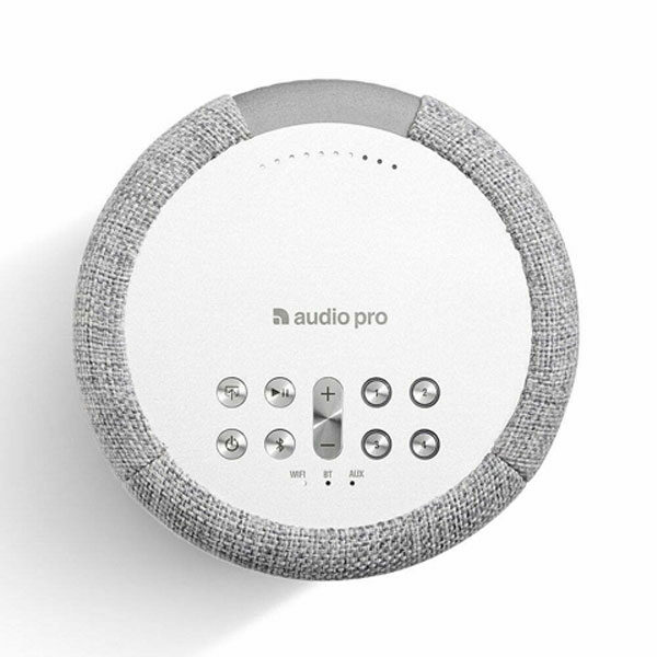 רמקול Audio Pro A10 MK II לבן עם מבנה קומפקטי וסאונד עוצמתי