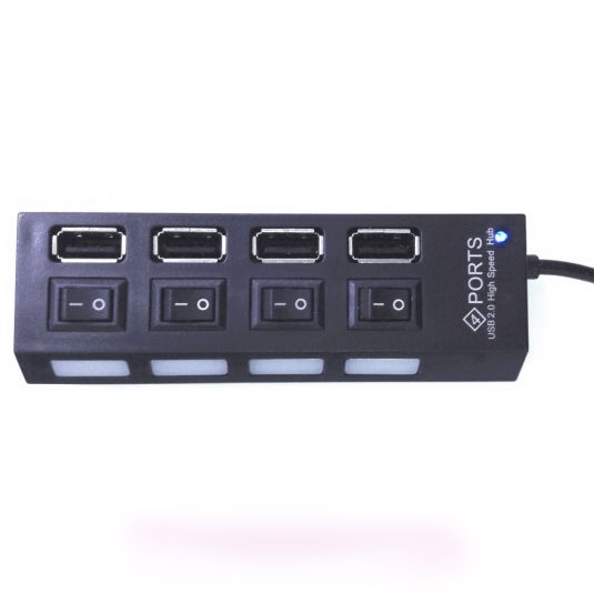 מפצל 4 יציאות USB 3.0 HUB עם מתג ON/OFF שחור Gold Touch