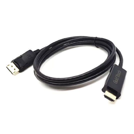 כבל DP ל HDMI תומך 4k עם 30Hz באורך 1.8 מטר Gold Touch