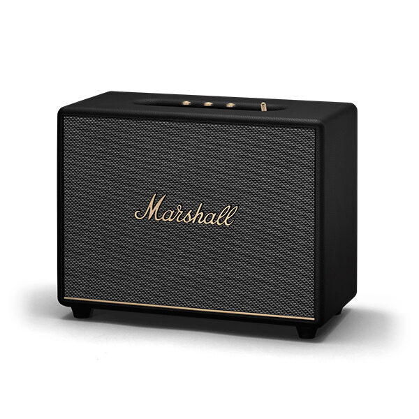 רמקול Marshall Woburn 3 ביתי גדול עם סאונד עוצמתי וחיבור לטלוויזיה שחור