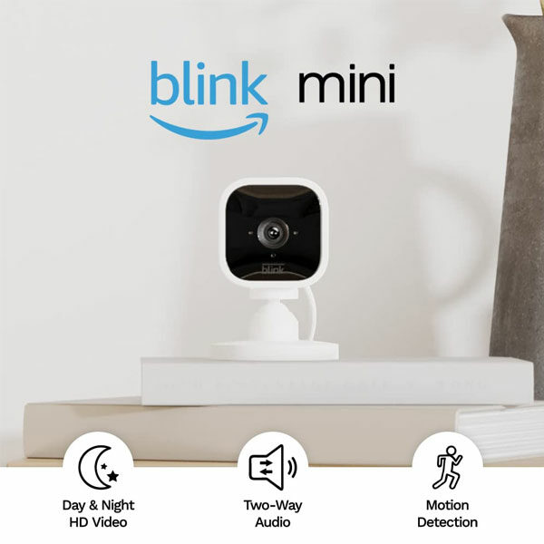 מצלמת אבטחה פנימית Blink Mini Indoor Cam Security לבן