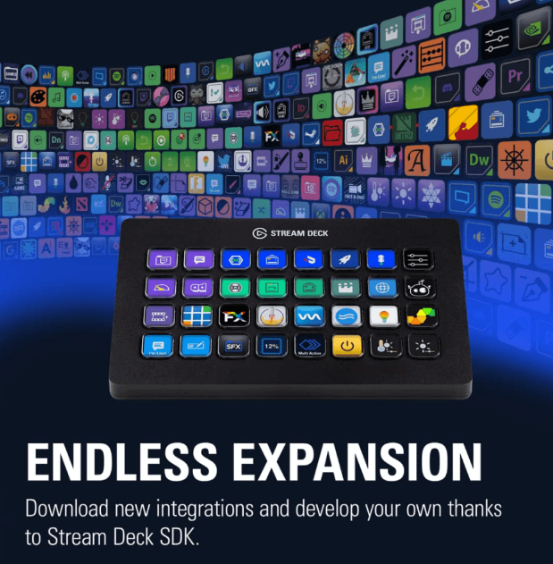 שלט Elgato Stream Deck Xl קחו שליטה מלאה על התוכן עם 32 מקשי Lcd